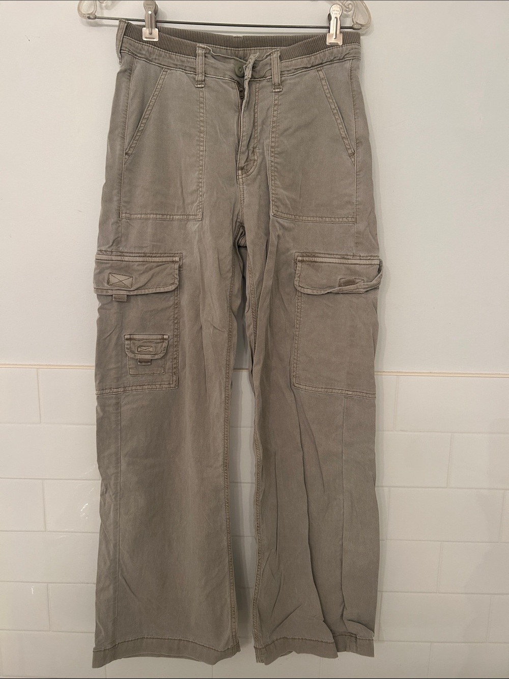Women's Cargo Pants in Olive Gray - Casual Utility Style